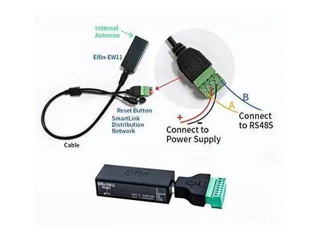 Alt view image 6 of 7 - HF Smallest Elfin-EW11/Elfin-EW11A-0 Wireless Networking Devices Modbus TPC IP Function RJ45 RS485 to WiFi Serial Server (EW11A-0 Whole Set)
