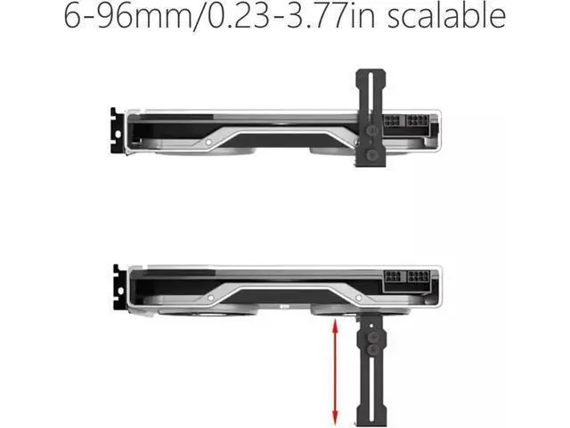 Alt view image 5 of 5 - GPU Support Bracket Brace Fan Mounting Adjustable Aluminum Graphics Card GPU Sag Bracket Video Card Stand Holder - Black white