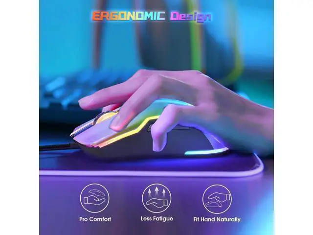 Alt view image 5 of 7 - AUTYUE USB Wired Gaming Mouse, RGB Backlit Gaming Mouse, 12800 DPI Programmable Ergonomic PC Gaming Mice with Cool Lighting Effect 7 Buttons Gaming Mice for PC/Laptop/Windows/Mac giyqxHw