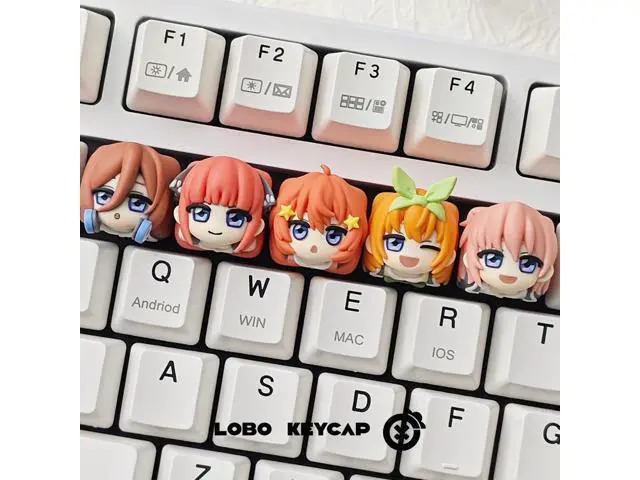 Alt view image 2 of 2 - The five-equal division wedding keycap - one, two, three, nine, four leaves. It is a secondary character-themed resin mechanical keyboard (only the keycaps). Nakanose Mayu
