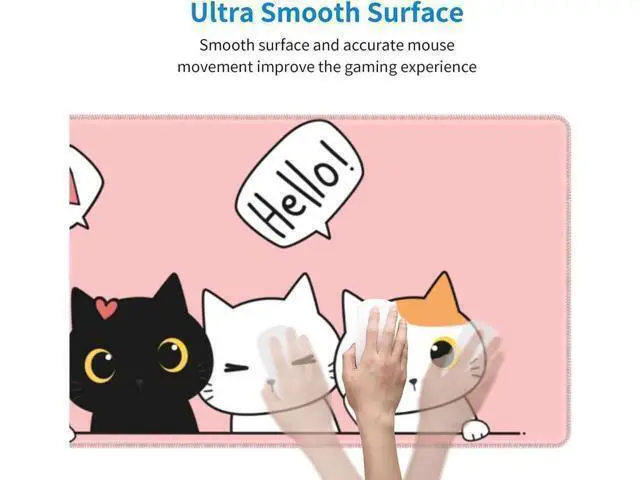 Alt view image 5 of 7 - BUCIER Pink Cute Kittens Cat Gaming Mouse Pad Large XL Kawaii Desk Mat Long Extended Pads Big Mousepad for Home Office Decor Accessories