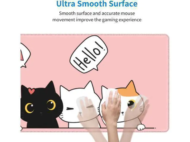 Alt view image 5 of 7 - Pink Cute Kittens Cat Gaming Mouse Pad Large XL Girls Kawaii Desk Mat Long Extended Pads Big Mousepad for Home Office Decor Accessories