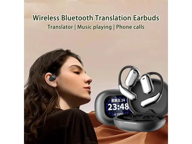 Alt view image 2 of 7 - Summaryu Headphones, Summaryu Translator, High Precision AI Headphones Language Translation Supports 140 Languages, True Powerful Bluetooth 5.4 Open Ear Earbuds, Ipx5 Waterproof (Mix*2, Translation)