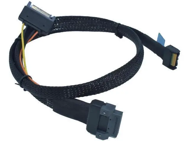 Alt view image 3 of 5 - Vszerda PCIe 5.0 MCIO x4 to EDSFF 1C Cable for E1.S E1.L E3.S E3.L SSD with 15P Power, 1.6ft(50 cm)