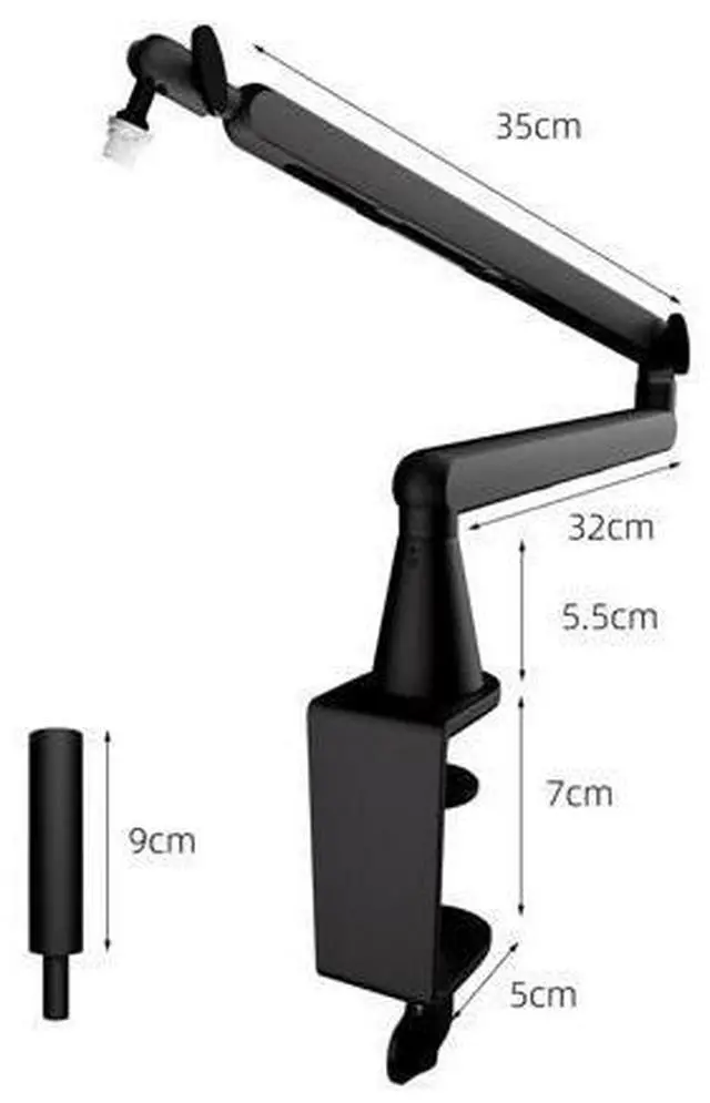 Alt view image 3 of 6 - Microphone arm bracket for desktop live streaming, karaoke, microphone shake-proof, mobile phone and tablet, lazy person's universal folding aluminum stand Add - Raise the pole