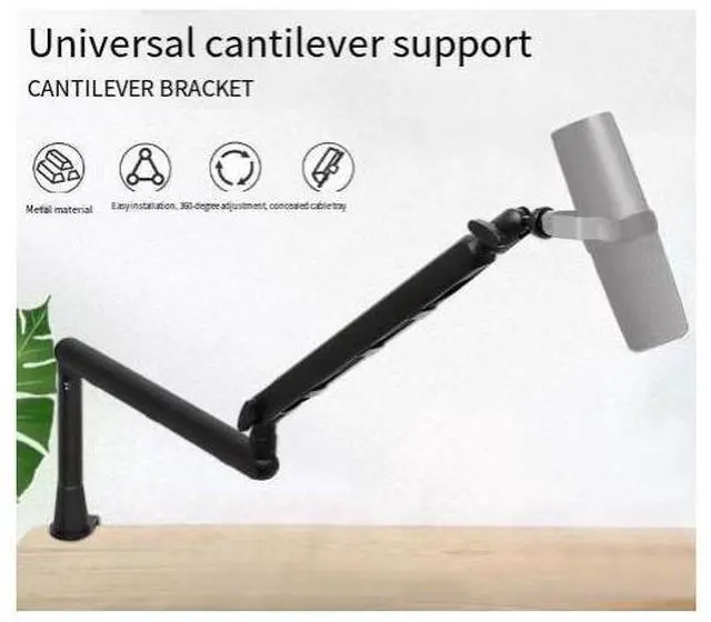 Alt view image 6 of 6 - Microphone arm bracket for desktop live streaming, karaoke, microphone shake-proof, mobile phone and tablet, lazy person's universal folding aluminum stand Add - Raise the pole