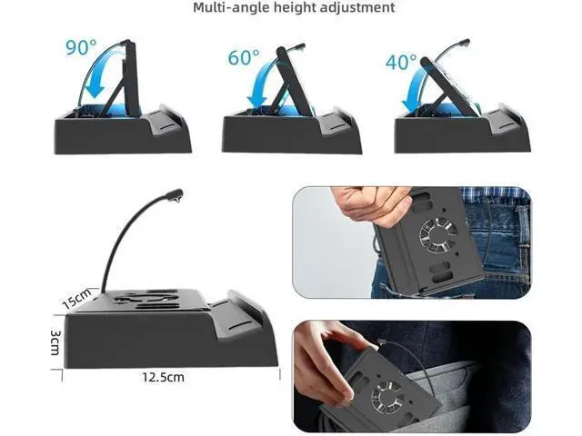 Alt view image 4 of 5 - Docking Station with Cooling Fan for ROG Ally/Steam Deck, Charging Dock Heat Sink with HDMI 2.0 4K@60Hz & Fast Charging & Gigabit Enternet & & USB 3.0 Port for Rog Ally Game Console (6 in 1)