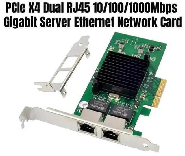Main image of PCI-E X4 Dual RJ45 10/100/1000Mbps 1G Gigabit Server Ethernet Network Card Adapter NIC 82576EB Chipset with 8CM & 12CM Brackets
