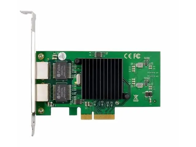 Alt view image 3 of 3 - PCI-E X4 Dual RJ45 10/100/1000Mbps 1G Gigabit Server Ethernet Network Card Adapter NIC 82576EB Chipset with 8CM & 12CM Brackets