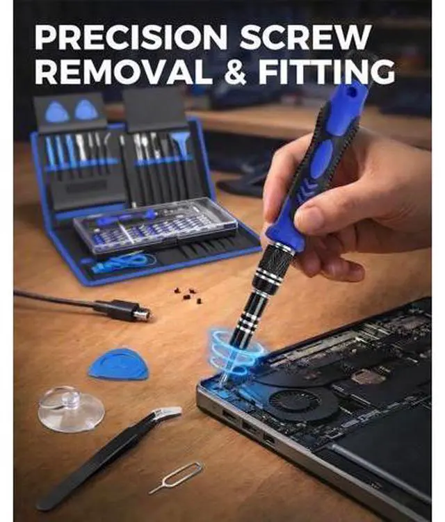 Alt view image 2 of 7 - 80 IN 1 Professional Computer Repair Tool Kit, Precision Screwdriver Set with 56 Bits, Magnetic Screwdriver Set for Laptop, PC, MacBook, Tablet, iPhone, PS4, Electronics, Gamer Tech Gifts for Men