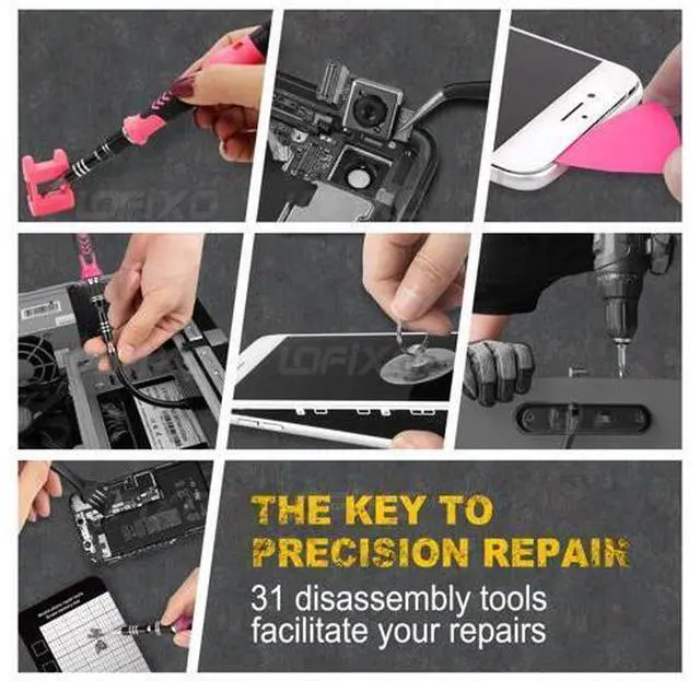 Alt view image 6 of 6 - Screwdriver Phillips,Torx,Pentalobe,Triangle Triwing,Flat Head,Star,Eyeglasses Repair Kit Pink tool box with Spudger for iPhone/Xbox/PS4 Switch Controller, Ring Doorbell,Mac
