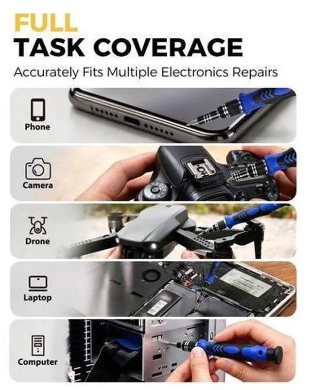 Alt view image 2 of 5 - PC Building Tool Kit 140-IN-1: Computer Tool Kit for Repair & Assembly, Precision Screwdriver Set with Magnetic Bits for Laptop, iPhone, MacBook, PS4/5, Xbox, Game Console (Blue)