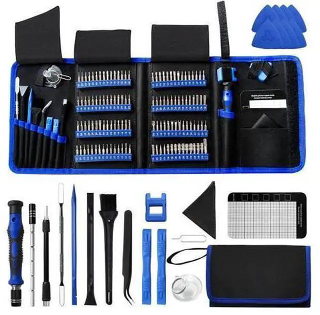 Main image of 142 IN 1 Professional Computer Repair Tool Kit, Precision Screwdriver Set with 120 Bits Magnetic Repair Tool Kit for iPhone, MacBook, Computer, Laptop, PC, Tablet, PS4, Game Console, and Others