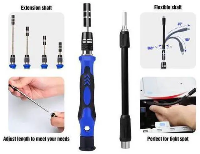 Alt view image 3 of 7 - 142 IN 1 Professional Computer Repair Tool Kit, Precision Screwdriver Set with 120 Bits Magnetic Repair Tool Kit for iPhone, MacBook, Computer, Laptop, PC, Tablet, PS4, Game Console, and Others