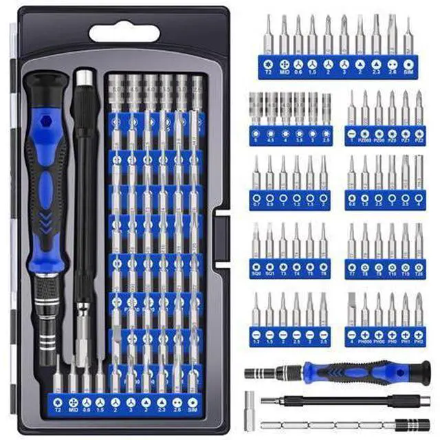 Main image of 62-in-1 Precision Screwdriver Kit, 58 Magnetic Bits, Flexible Shaft & Extension Rod, Electronics Repair Tool for Phone, Laptop, PC, Tablet, Game Console