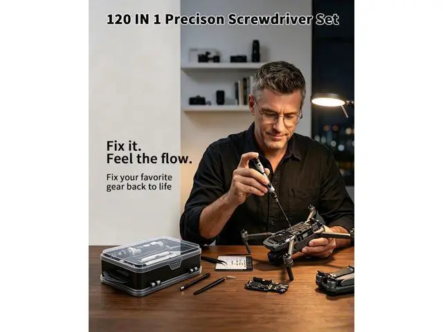 Alt view image 2 of 7 - 122 in 1 Precision Computer Screwdriver Kit, Laptop Screwdriver Sets with 101 Magnetic Drill Bits, Computer Accessories, Electronics Tool Kit Compatible for Tablet, PC, iPhone, PS4 Repair