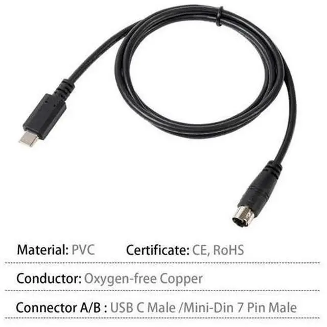 Alt view image 3 of 5 - Cutesliving Midi to USB-C, 7-Pin Midi Cable - Design for IK Multimedia iRig USB Series (HD, HD-A, Keys I/O 25, I/O49, MIDI 2, Pro, Pro Duo, Pro Duo I/O, Pro I/O, irig Stream, Stream Pro) - 3.3FT/1M