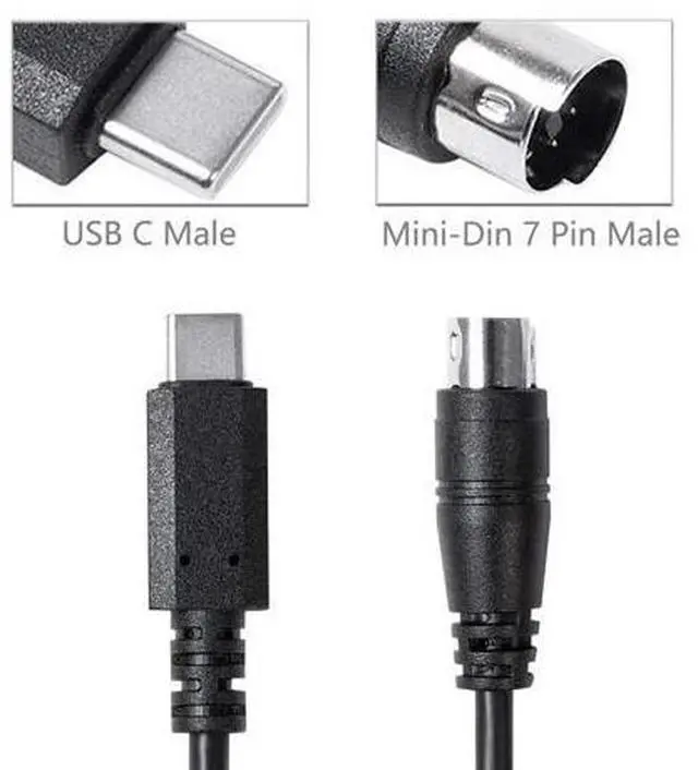 Alt view image 2 of 5 - Cutesliving Midi to USB-C, 7-Pin Midi Cable - Design for IK Multimedia iRig USB Series (HD, HD-A, Keys I/O 25, I/O49, MIDI 2, Pro, Pro Duo, Pro Duo I/O, Pro I/O, irig Stream, Stream Pro) - 3.3FT/1M