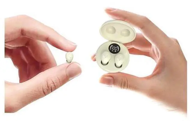 Main image of Invisible Small Hidden Mini Earbuds Wireless Bluetooth Tiny Ear Buds for Smaller Ears Soft In Ear Low-Profile Headphones ENC Noise Cancelling Discreet Small Earphones for iPhone Android Work Sleeping