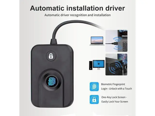 Alt view image 4 of 7 - USB Fingerprint Reader for Windows10/11, Windows Hello Fingerprint Reader One-Click Lock Screen,Auto Driver Setup with 5ft Cable-Windows Password-Free Login
