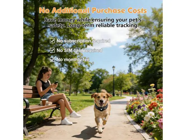 Alt view image 4 of 7 - 2-in-1 GPS Tracker for Dogs: Smart Pet Collar with Real-Time Tracking,No Monthly Fee/Subscription (iOS Only) Waterproof, Anti-Lost,365-Day Long Battery Life GPS Tracker Dog Collar(Tracker Included)