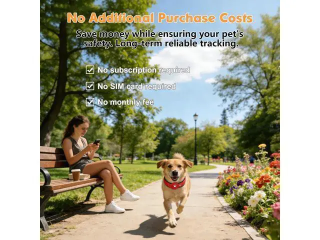 Alt view image 4 of 7 - 2-in-1 GPS Tracker for Dogs: Smart Pet Collar with Real-Time Tracking,No Monthly Fee/Subscription (iOS Only) Waterproof, Anti-Lost,365-Day Long Battery Life GPS Tracker Dog Collar(Tracker Included)
