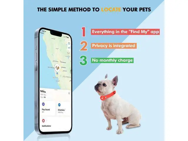 Alt view image 6 of 7 - 2-in-1 GPS Tracker for Dogs: Smart Pet Collar with Real-Time Tracking,No Monthly Fee/Subscription (iOS Only) Waterproof, Anti-Lost,365-Day Long Battery Life GPS Tracker Dog Collar(Tracker Included)