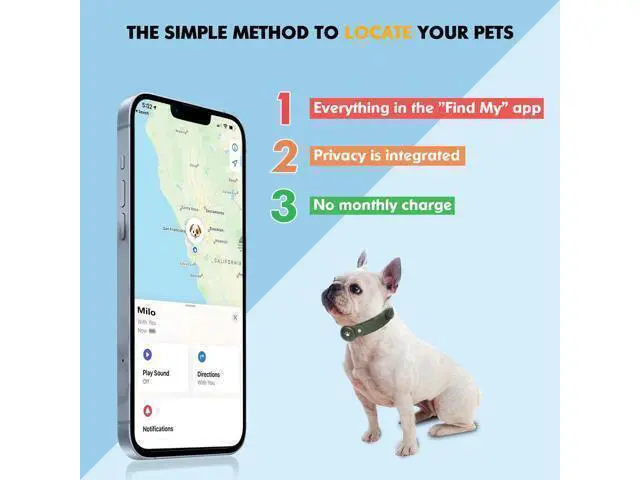 Alt view image 6 of 7 - 2-in-1 GPS Tracker for Dogs: Smart Pet Collar with Real-Time Tracking,No Monthly Fee/Subscription (iOS Only) Waterproof, Anti-Lost,365-Day Long Battery Life GPS Tracker Dog Collar(Tracker Included)