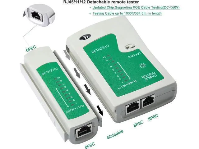 Alt view image 5 of 6 - RJ45 Crimp Tool Kit Pass Through Crimper RJ45 Crimping Tool Stripper Cutter Crimper All-in-One for 8P RJ45 Cat5 Cat5e Cat6 Cat6a 6P RJ11/12 Telephone Connectors With Cable Tester 50PCS Connectors 50PC