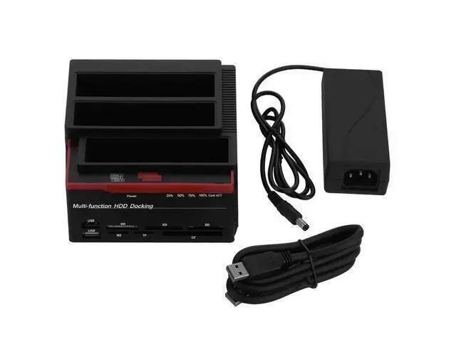 Alt view image 7 of 7 - Vszerda USB 3.0 to SATA Dual Bay Hard Drive Docking Station - Support 2.5 inch and 3.5 inch IDE Hard Drive, Offline Clone Reader, Dual Bay HDD Docking Station (US)