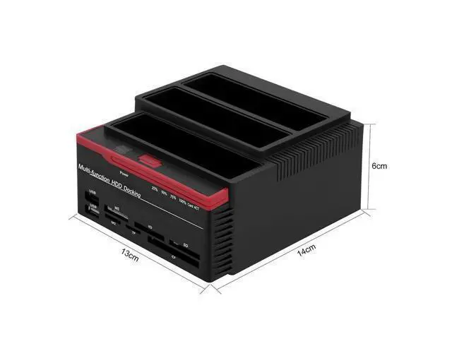 Alt view image 4 of 7 - Vszerda USB 3.0 to SATA Dual Bay Hard Drive Docking Station - Support 2.5 inch and 3.5 inch IDE Hard Drive, Offline Clone Reader, Dual Bay HDD Docking Station (US)