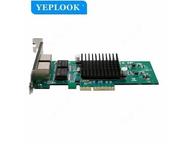Alt view image 2 of 5 - PCIe x4 Dual Port RJ45 Gigabit 10/100/1000Mbps Ethernet LAN Network Card for Desktop Server with Bracket forIntel 82576 Chipset