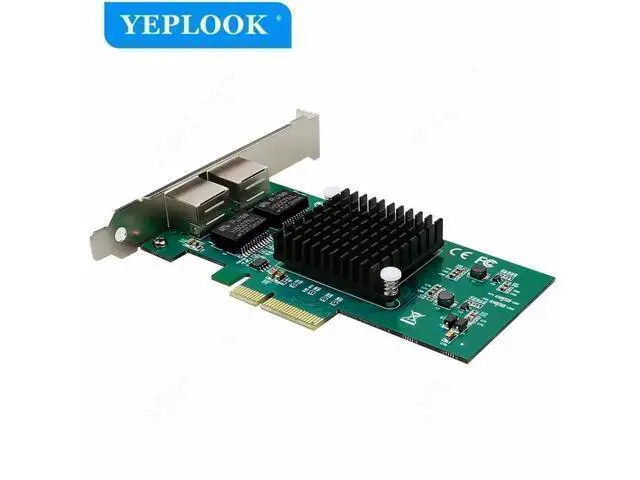 Alt view image 3 of 5 - PCIe x4 Dual Port RJ45 Gigabit 10/100/1000Mbps Ethernet LAN Network Card for Desktop Server with Bracket forIntel 82576 Chipset