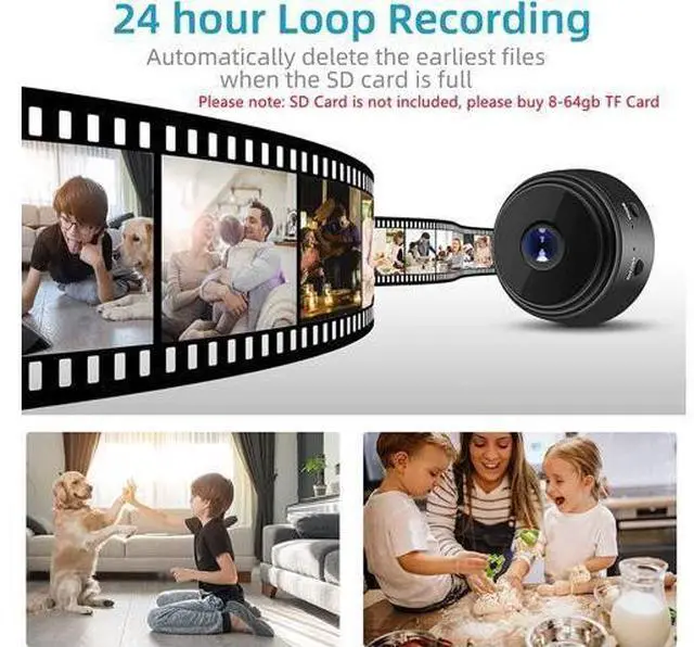 Alt view image 5 of 7 - Secret Camera Mini Camera Small Cam Home Security Hidden Camera WiFi Spy Nanny Cam with Phone App Video Recording Remote Monitor Kids Camera Pet Camera Indoor Room Use