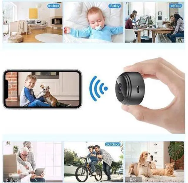 Alt view image 7 of 7 - Secret Camera Mini Camera Small Cam Home Security Hidden Camera WiFi Spy Nanny Cam with Phone App Video Recording Remote Monitor Kids Camera Pet Camera Indoor Room Use
