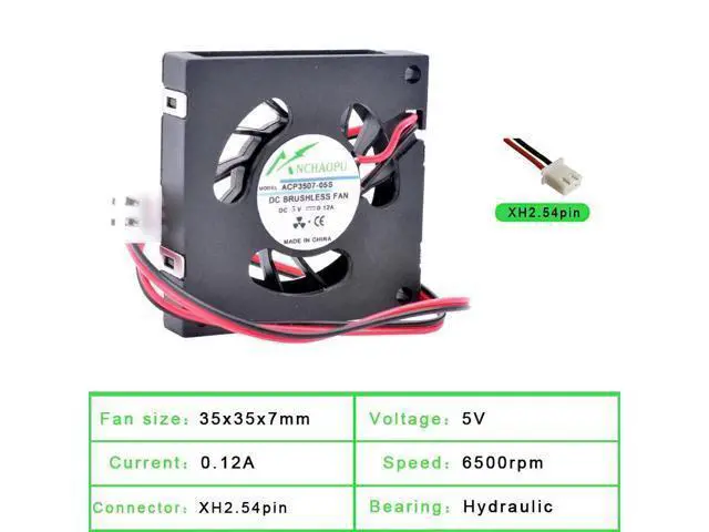 Alt view image 2 of 6 - ACP3507 3.5cm 35mm blower fan 35x35x7mm DC5V DC12V 2pin Micro centrifugal fan cooling fan for projectors and printers
