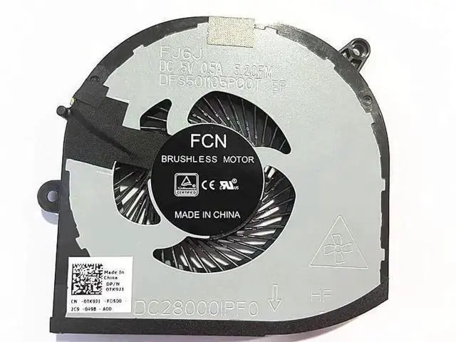 Alt view image 5 of 5 - JAENFONG New CPU+GPU Cooling Fan Replacement for XPS 15 9570 Precision 5520 5530 M5520 M5530 Series 008YY9 0TK9J1 TK9J1 08YY9