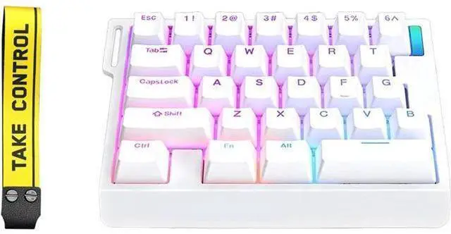 Main image of HE30 Rapid Trigger Magnetic Switch Gaming Keyboard,One-Handed Hall Effect RGB HotSwap Adjustable Actuation 8kHz Hyper Fast Mini Macro Gasket E-Sports Keypad Ergonomic Mechanical Keyboard (White)