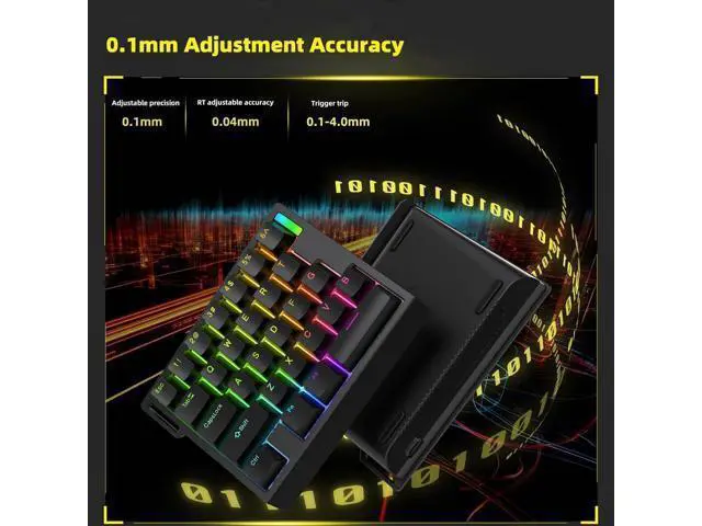 Alt view image 5 of 7 - HE30 Rapid Trigger Magnetic Switch Gaming Keyboard,One-Handed Hall Effect RGB HotSwap Adjustable Actuation 8kHz Hyper Fast Mini Macro Gasket E-Sports Keypad Ergonomic Mechanical Keyboard (White)