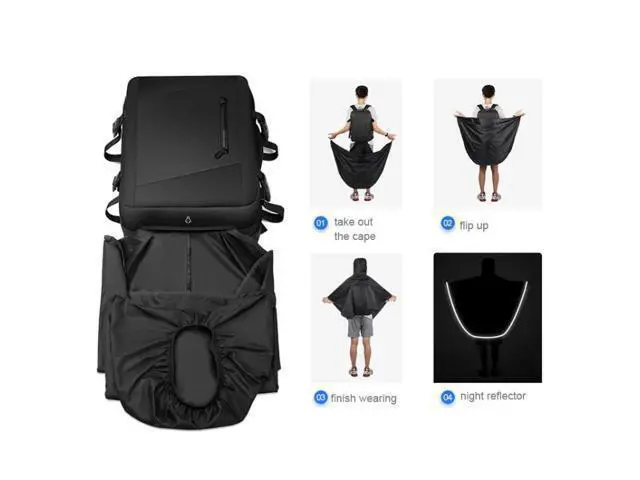 Alt view image 5 of 5 - Mark Ryden 17.3 Inch Men Large Capacity Oxford Cloth Computer Backpack,Style: Raincoat Style Raincoat Style