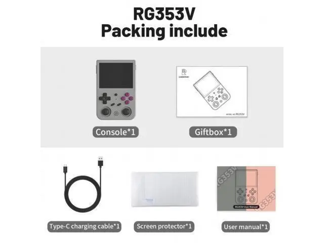 Alt view image 3 of 7 - ANBERNIC RG353V 3.5 Inch Wireless Game Box 64G 15000 Games 64G 15,000 games (Transparent Purple)