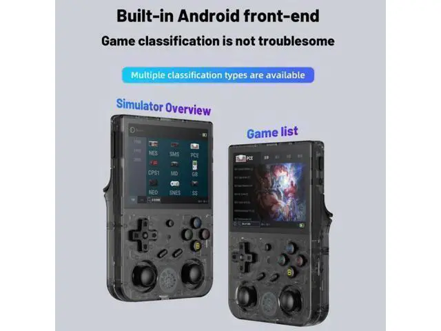 Alt view image 4 of 7 - ANBERNIC RG353V 3.5 Inch Wireless Game Box 64G 15000 Games 64G 15,000 games (Transparent Purple)