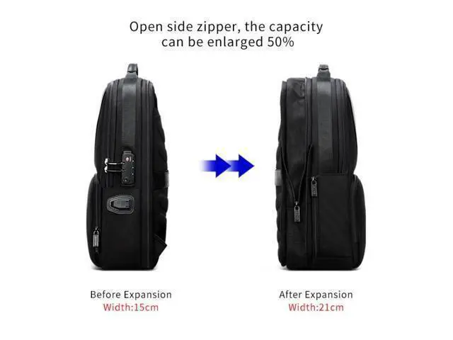 Alt view image 5 of 7 - Bopai 61-02511 Business Travel Breathable Waterproof Anti-theft Man Backpack, Size: 30x15x44cm(Black)