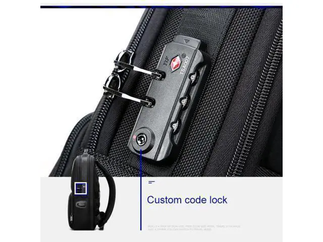 Alt view image 7 of 7 - Bopai 61-02511 Business Travel Breathable Waterproof Anti-theft Man Backpack, Size: 30x15x44cm(Black)