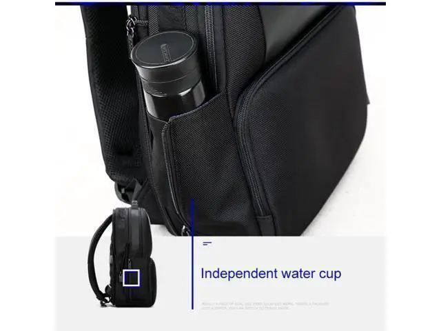 Alt view image 6 of 7 - Bopai 61-02511 Business Travel Breathable Waterproof Anti-theft Man Backpack, Size: 30x15x44cm(Black)