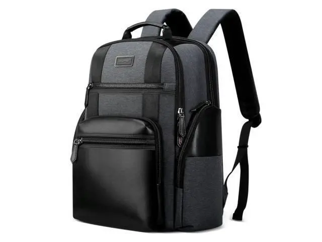 Alt view image 3 of 7 - Bopai 851-014318 Fashion Outdoor Breathable Waterproof Anti-theft Three-layer Large Capacity Double Shoulder Bag,with USB Charging Port, Size: 31x17x44cm(Grey)