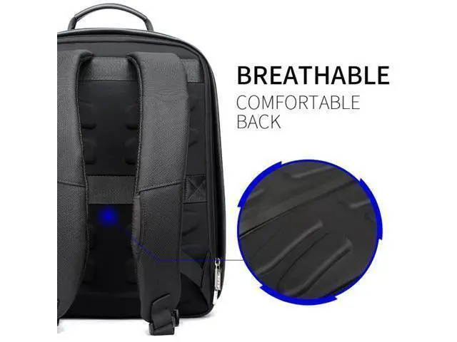Alt view image 7 of 7 - Bopai 851-014318 Fashion Outdoor Breathable Waterproof Anti-theft Three-layer Large Capacity Double Shoulder Bag,with USB Charging Port, Size: 31x17x44cm(Grey)