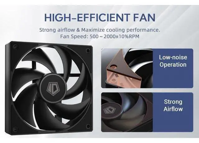 Alt view image 3 of 7 - ID-COOLING AF-125-K Trio 120mm Case Fans 3 Pack FDB PC Fans Daisy Chain Connector Computer Fans for Radiator/CPU Air Cooler/Computer Case