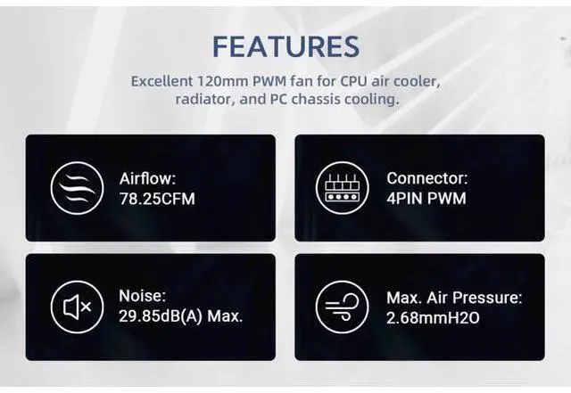 Alt view image 4 of 7 - ID-COOLING AF-125-K Trio 120mm Case Fans 3 Pack FDB PC Fans Daisy Chain Connector Computer Fans for Radiator/CPU Air Cooler/Computer Case