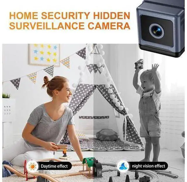 Alt view image 4 of 7 - Cámara para el hogar HD Mini cámara interior para la oficina en casa de seguridad APP Control Cámara para mascotas bebé (solo vídeo) Negro